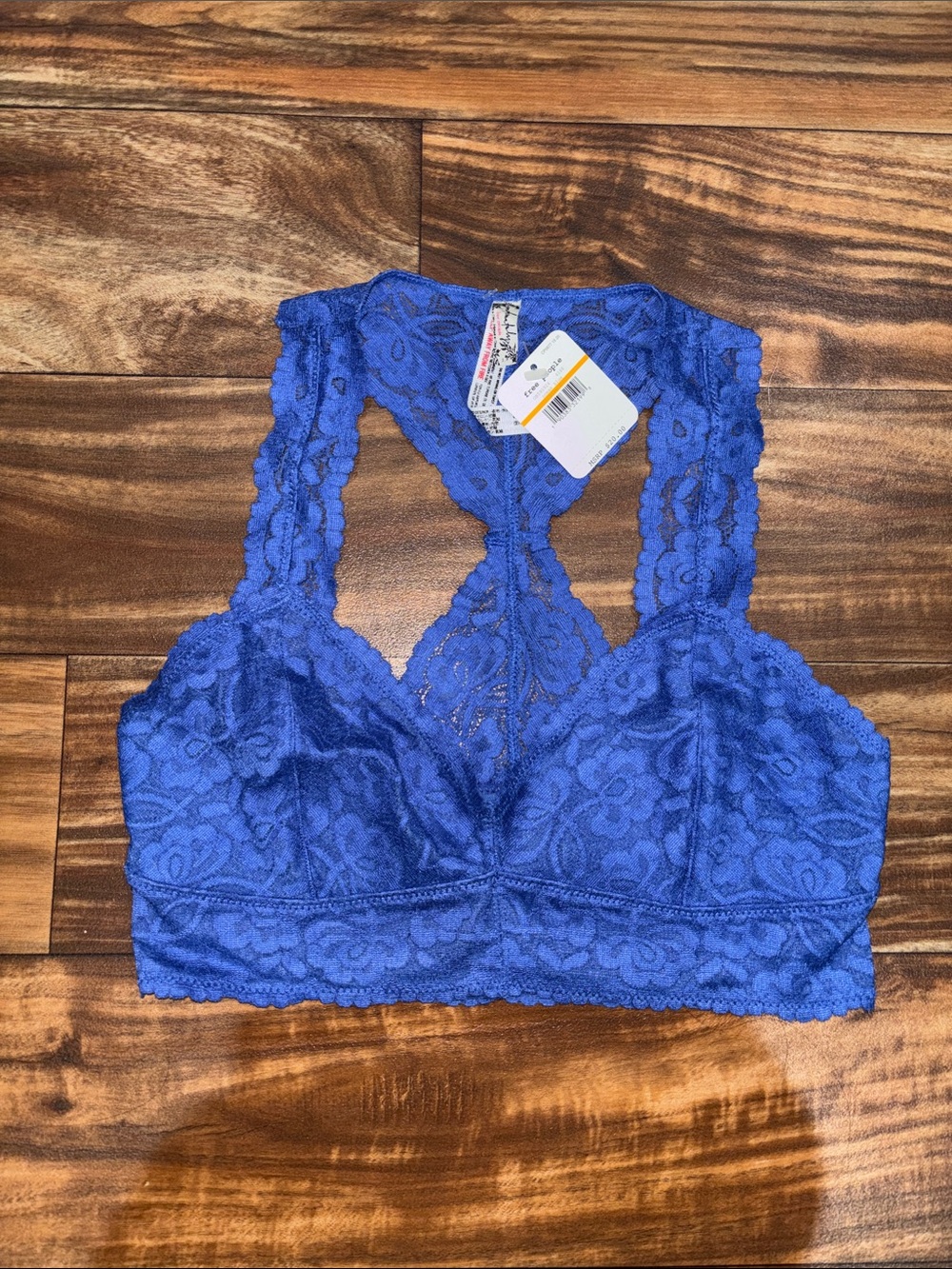 Free People Intimately Lace Racerback Bralette in Bright Blue